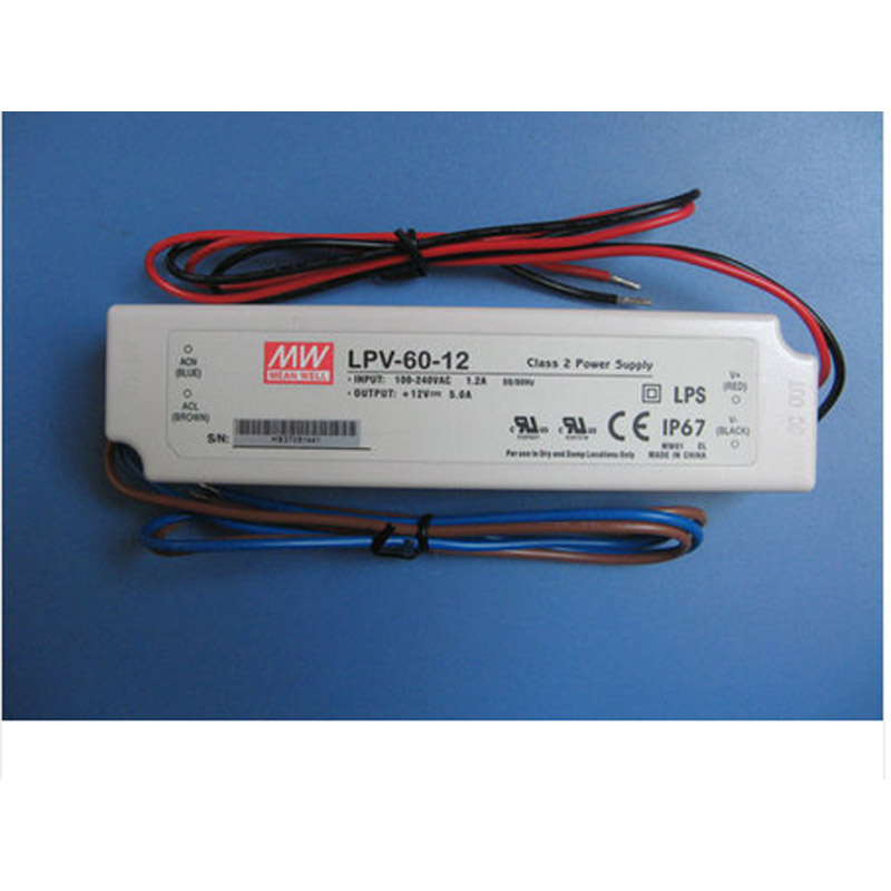MeanWell LED Power supply LPV-60-12 UL Component Waterproof 60W Driver Transform