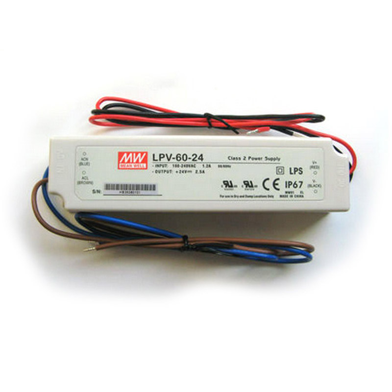  MeanWell LED Power supply LPV-60-24 UL Component Waterproof 60W Driver Transform