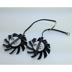 Double Fans POWER LOGIC PLA07010S12HH 4-Wire 12V 0.5A Double Fans for MSI R5770 N450GTS HAWK